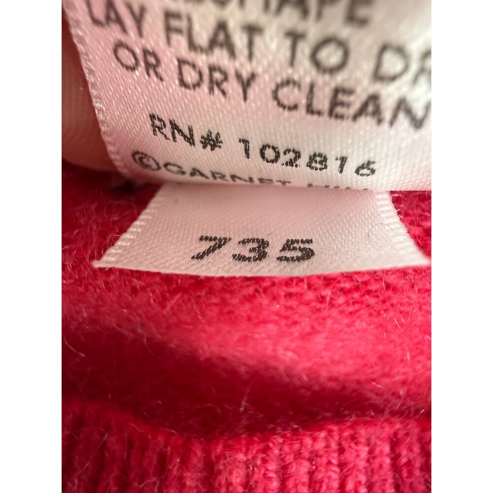 Garnet Hill Cashmere Pullover Sweater Poppy Pink Ballet Neck Size Small - Picture 8 of 9